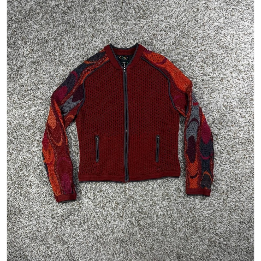Coogi 3D Full Zip Knit Sweater Women's Size Medium RARE